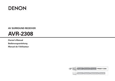 Denon AVR-2308 AV Receiver User Manual - cover page