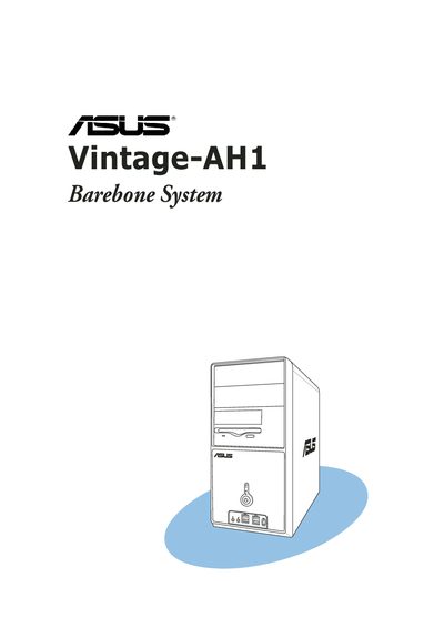 ASUS Vintage-AH1 Barebone System User Manual - cover page