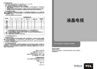 TCL L23F3280B/L23F3240B/L23F3290B Television User Manual - cover page