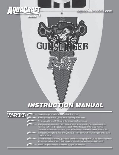 AquaCraft P-27 Gunslinger Instruction Manual - cover page