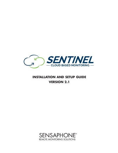 Sensaphone Sentinel Installation and Setup Guide - cover page