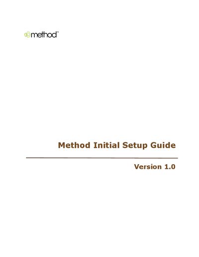 Method Integration Engine QuickBooks Integration Initial Setup Guide - cover page