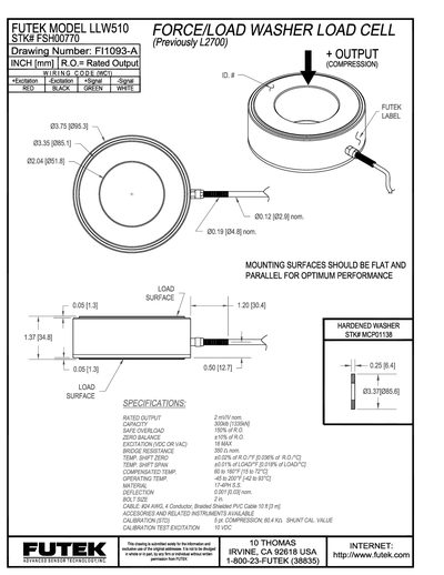 FUTEK LLW510 handbook - cover page