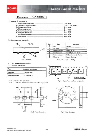 ROHM VCSP50L1 Design Support Document - cover page