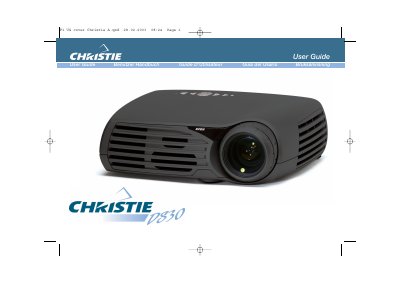 Christie D830 Projector User Guide - cover page