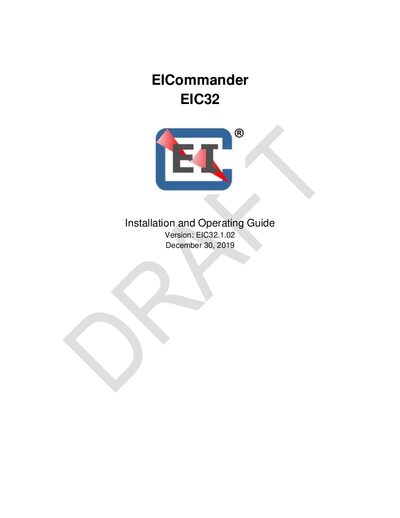 EICommander EIC32 Installation and Operating Guide - cover page