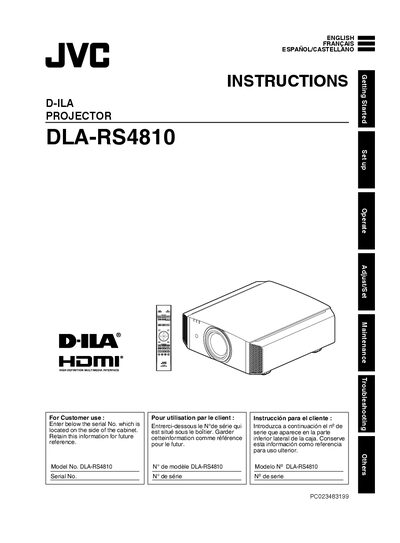 JVC DLA‑RS4810 Projector User Manual - cover page