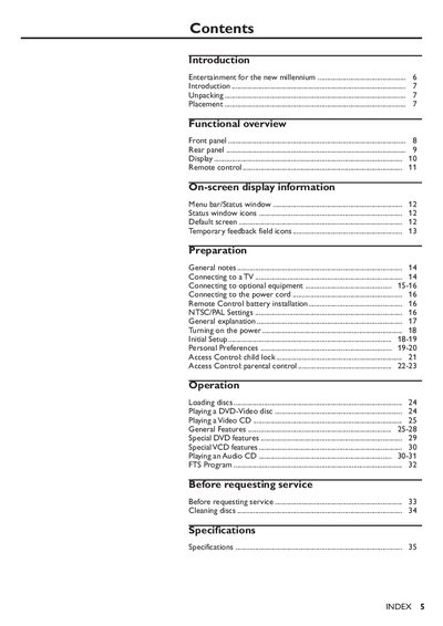 Philips DVD737 DVD Video Player User Manual - cover page