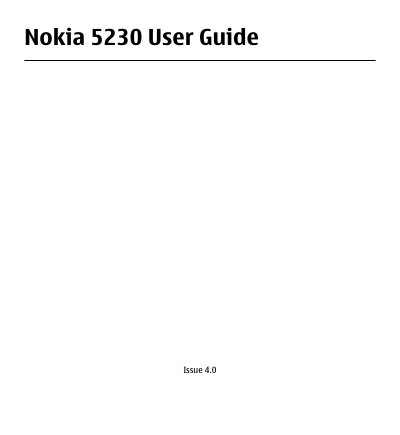 Nokia 5230 User Guide - cover page