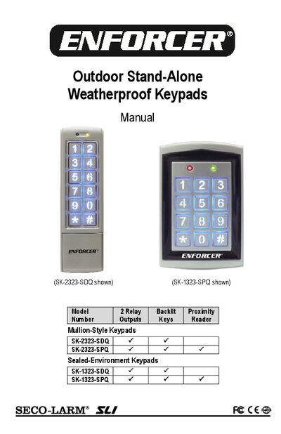 SECO-LARM ENFORCER Outdoor Stand-Alone Keypads User Manual - cover page