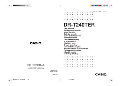 Casio DR‑T240TER Calculator User Manual - cover page