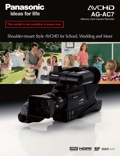 Panasonic AG-AC7 Camcorder User Manual - cover page
