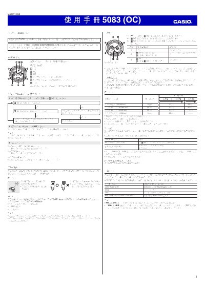 Casio 5083 (OC) Watch User Manual - cover page
