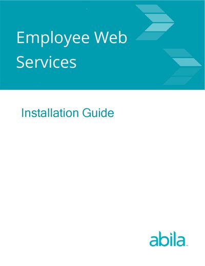 Abila Employee Web Services Installation Guide - cover page