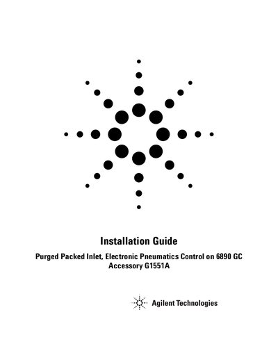Agilent 6890 Accessory Install Sheets-PP guide - cover page