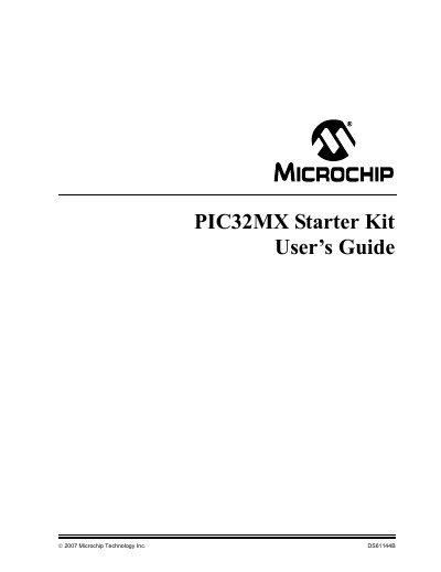 Microchip PIC32MX Starter Kit User Manual - cover page