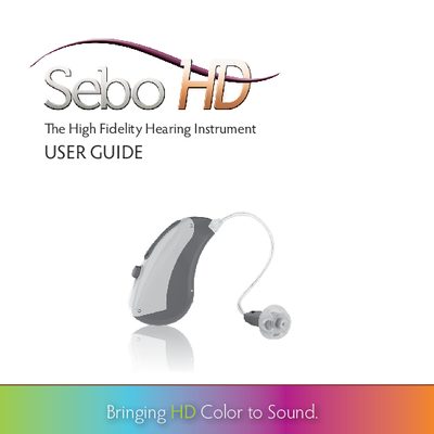 SEBO HD Hearing System User Manual - cover page