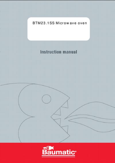 Baumatic BTM23.1SS Microwave Oven User Instruction Manual - cover page