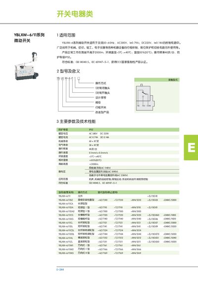 YBLXW 6/11 Micro-Move Switch User Manual - cover page
