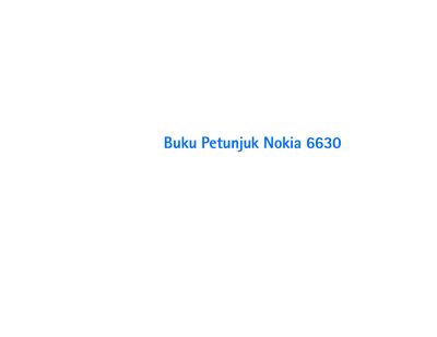 Nokia 6630 User Manual - cover page
