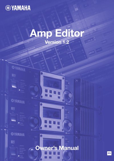 Yamaha Amp Editor Owner's Manual - cover page