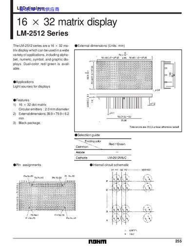 ROHM LM-2512 Series LED Display Datasheet - cover page