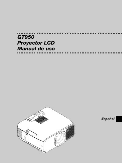 NEC GT950 Projector User Manual - cover page