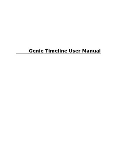 Genie9 Genie Timeline 2.1 User Manual - cover page