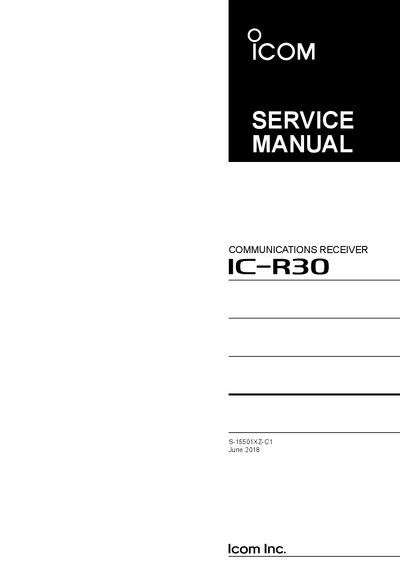Icom IC‑R30 Communications Receiver Service Manual - cover page