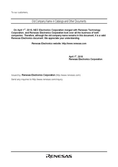 Renesas CC78K0 C Compiler User Manual - cover page