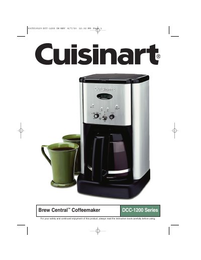 Cuisinart DCC-1200 Coffeemaker User Manual - cover page