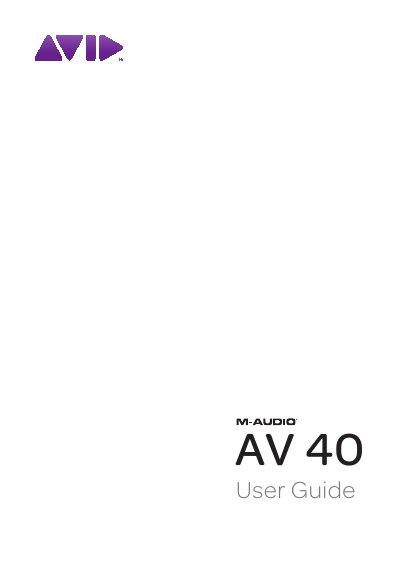 M-Audio AV 40 Desktop Multimedia Audio Monitor User Guide - cover page