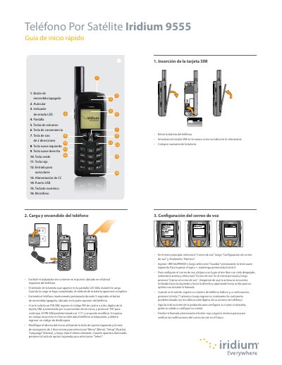 Iridium 9555 Satellite Phone Quick Start Guide - cover page