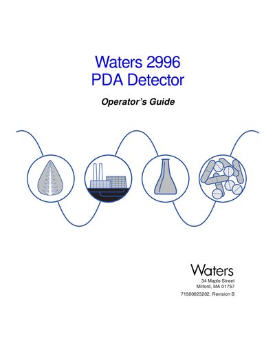 Waters 2996 PDA Detector Operator's Guide