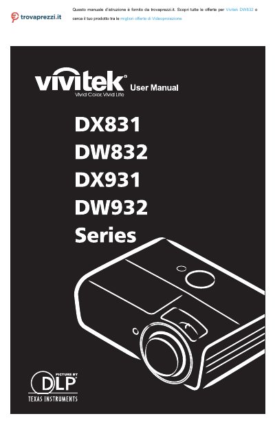 Vivitek DW832 Projector User Manual