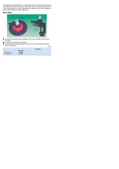 Bench Top Base 143-899 & G Clamp Base 143-900 Product Leaflet - cover page