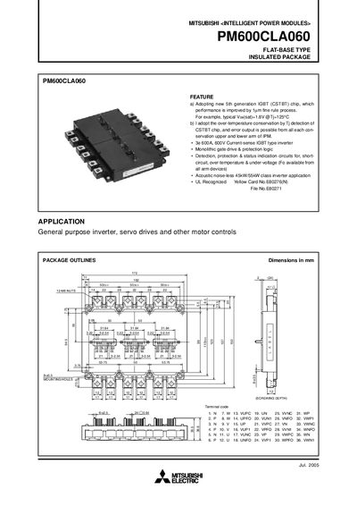 Mitsubishi Electric PM600CLA060 Service Manual - cover page