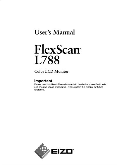 EIZO FlexScanL788 color LCD user manual