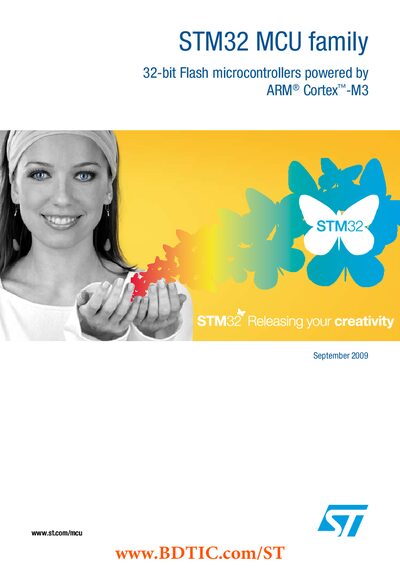 STMicroelectronics STM32 32-bit MCU Family Datasheet - cover page