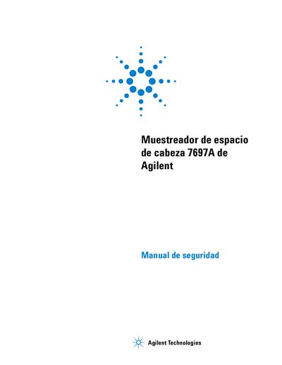 Agilent 7697A Head Space Sampler Safety Manual - cover page