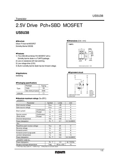 ROHM US5U38 Datasheet - cover page