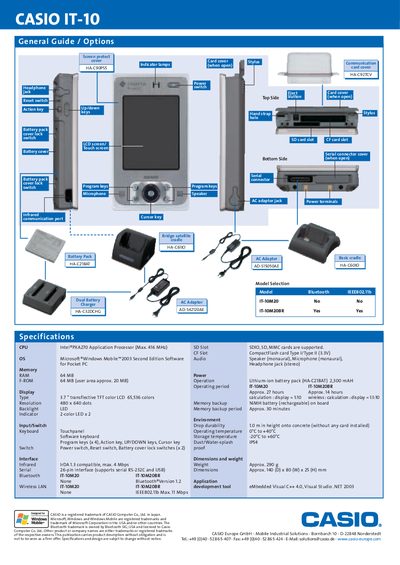Casio IT-10 User Manual - cover page