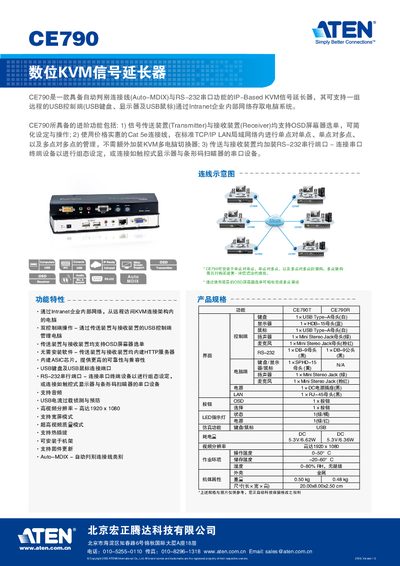 ATEN CE790 Digital KVM Signal Extender Manual - cover page