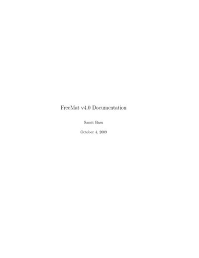 FreeMat v4.0 User Manual