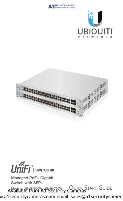 Ubiquiti Networks US-48-500W/US-48-750W Managed Switch Quick Start Guide - cover page