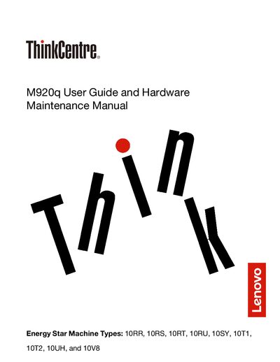 Lenovo M920q User Guide and Hardware Maintenance Manual - cover page