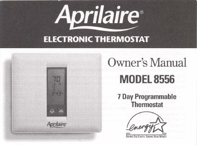 Aprilaire Model 8556 Owner's Manual - cover page