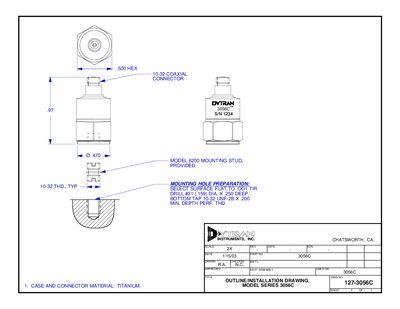 Dytran 3056C Charge Mode Accelerometer Specifications Manual - cover page