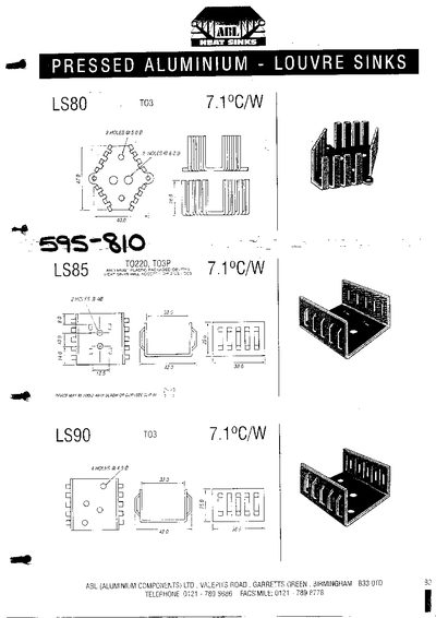 ABL LS80 LS85 LS90 Heat Sinks Product Leaflet - cover page