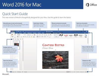 Microsoft Word 2016 for Mac Quick Start Guide - cover page